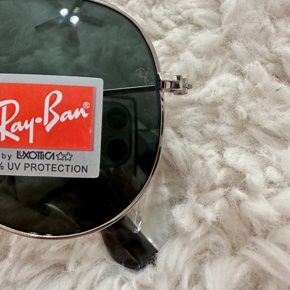 New RAY-BAN Large Metal Aviator Sunglasses Silver Frame Gray Gradient Lens main image 7